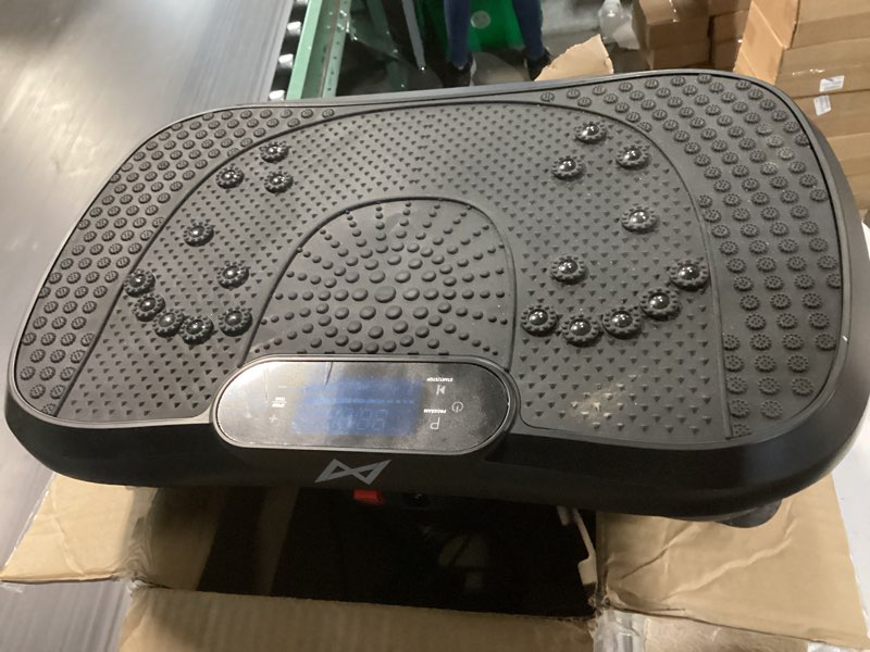 Condition photo showing As Is for axv vibration plate fitness platform exercise machine vibrating lymphatic drainage shaking workout full body shaker vibrate stand shake board sport gym pad for weight loss fat burner for women men massage-black