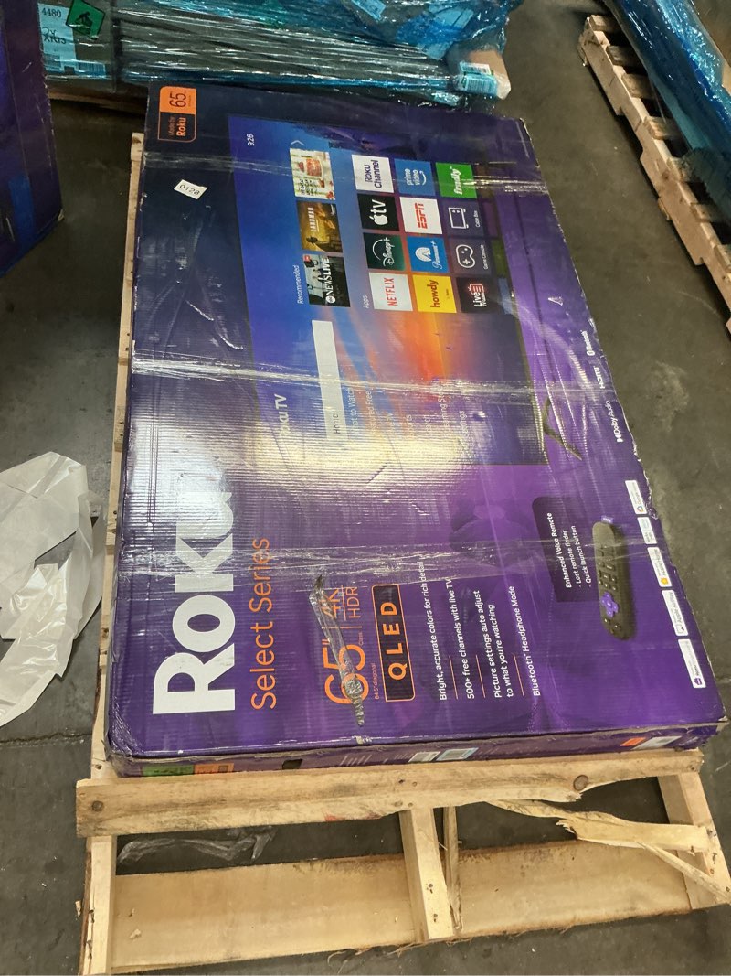 Condition photo showing Good Condition for roku smart tv 2026 – 65-inch select series, 4k qled tv – roku tv with voice remote – flat screen qled television with wi-fi for streaming live local news, sports, & movies – bluetooth headphone mode
