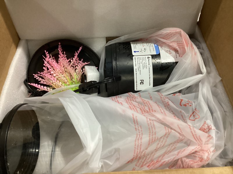 Condition photo showing As Is for 8L Humidifiers for Bedroom, 30dB Quiet, 500ft² Coverage, 60H Runtime, Top Fill, 3-in-1 Humidifier Large Room & Essential Oil Diffuser & Ambient Light, Sleep Mode, 16H Timer, Auto Shutoff Protection Black