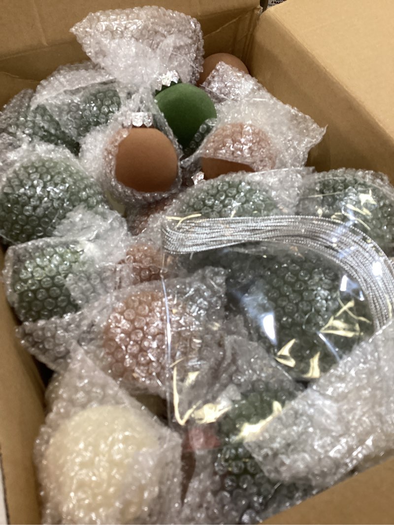 Condition photo showing Good Condition for 45pcs velvet christmas balls bulk flocked christmas tree ball ornament plastic balls xmas decorative hanging ornaments xmas tree decoration,green, brown, beige