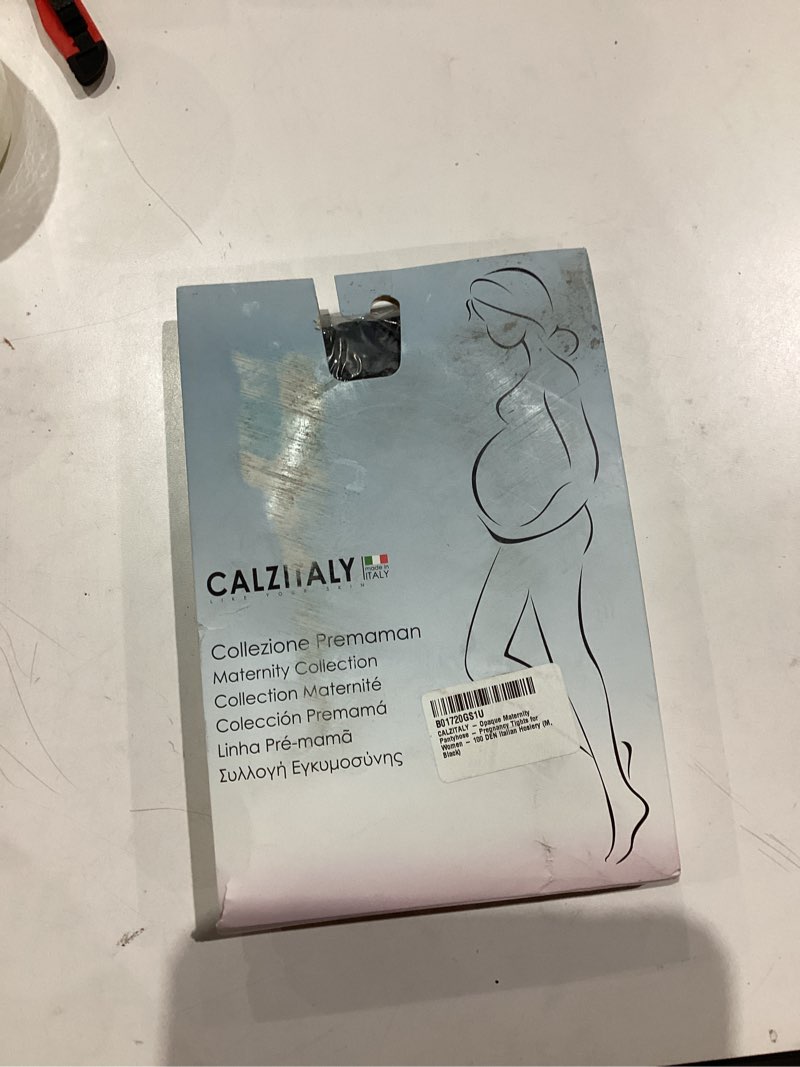 Condition photo showing New/Like New for CALZITALY - Opaque Maternity Pantyhose - Pregnancy Tights for Women - 100 DEN Italian Hosiery Medium Black