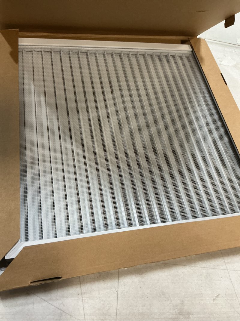 Condition photo showing As Is for 20" X 20" Premium Aluminum Gable Vent with Screen, Heat Dissipation, & Condensation Prevention, Perfect for Houses, Attics, and Exterior Walls [Vent Opening: 18" x 18"] 18" x 18" Vent Opening White