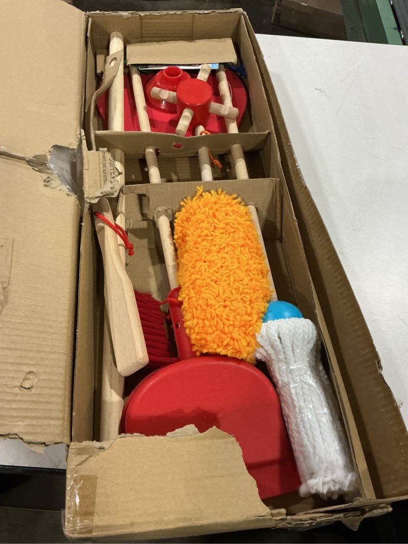 Condition photo showing As Is for Melissa & Doug Let's Play House Dust! Sweep! Mop! 6 Piece Pretend Play Set - Toddler Toy Cleaning Set, Pretend Home Cleaning Play Set, Kids Broom And Mop Set For Ages 3+