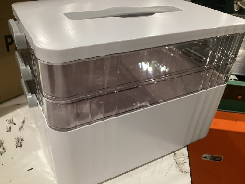 Condition photo showing Good Condition for arstpeoe 3-tier medicine organizer - portable medicine cabinet with plastic handle, multipurpose medical box, pill organizer, empty first aid kit for home
