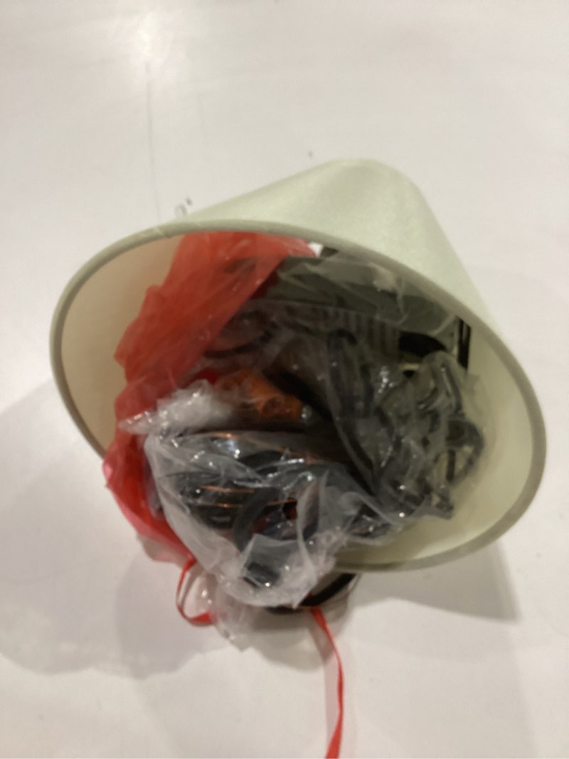 Condition photo showing New/Like New for White Pendant Lights, Modern Farmhouse Fabric Cone Single Hanging Light Fixture for Kitchen Island, Dining Room, Hallway, Foyer