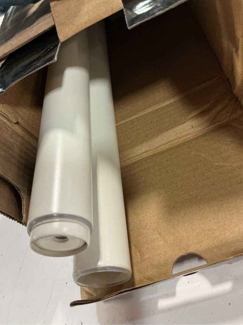 Condition photo showing Good Condition for white single curtain rod set with decorative finials, 72-144 inch, single drapery rod, 1 inch diameter, adjustable length,1 pack 72-144'' white
