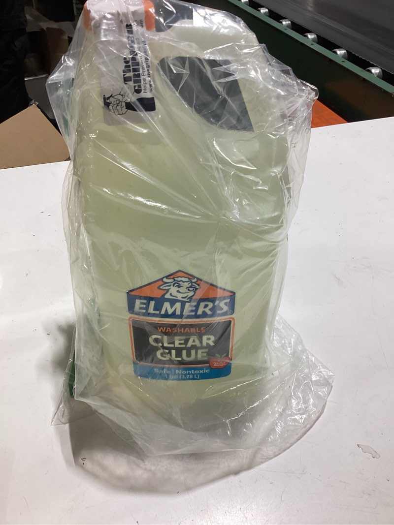 Condition photo showing Good Condition for elmer's clear liquid school glue, 1 gallon, washable, #1 teacher brand - arts & crafts, teacher supplies, great for making slime 1 gallon single