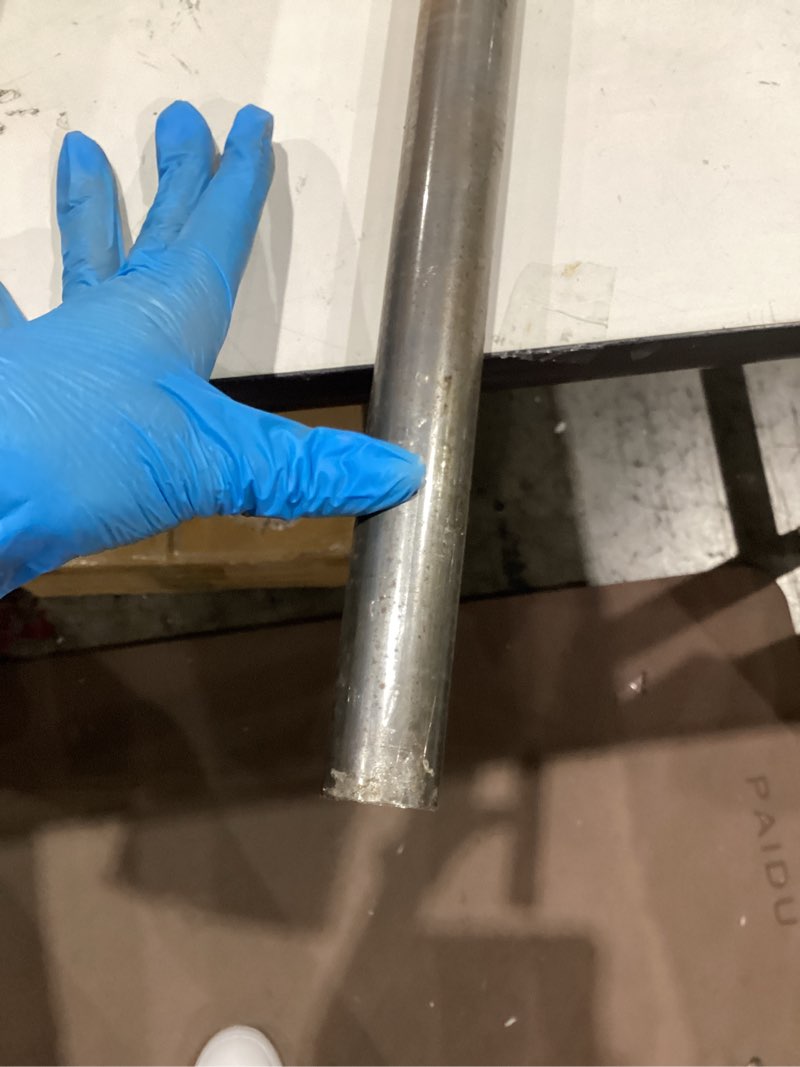 Condition photo showing As Is for small parts unpolished (mill) 1008-1010 steel round tube, 1.250" outer diameter, 0.120" wall thickness, 1.010" inner diameter, 4' length