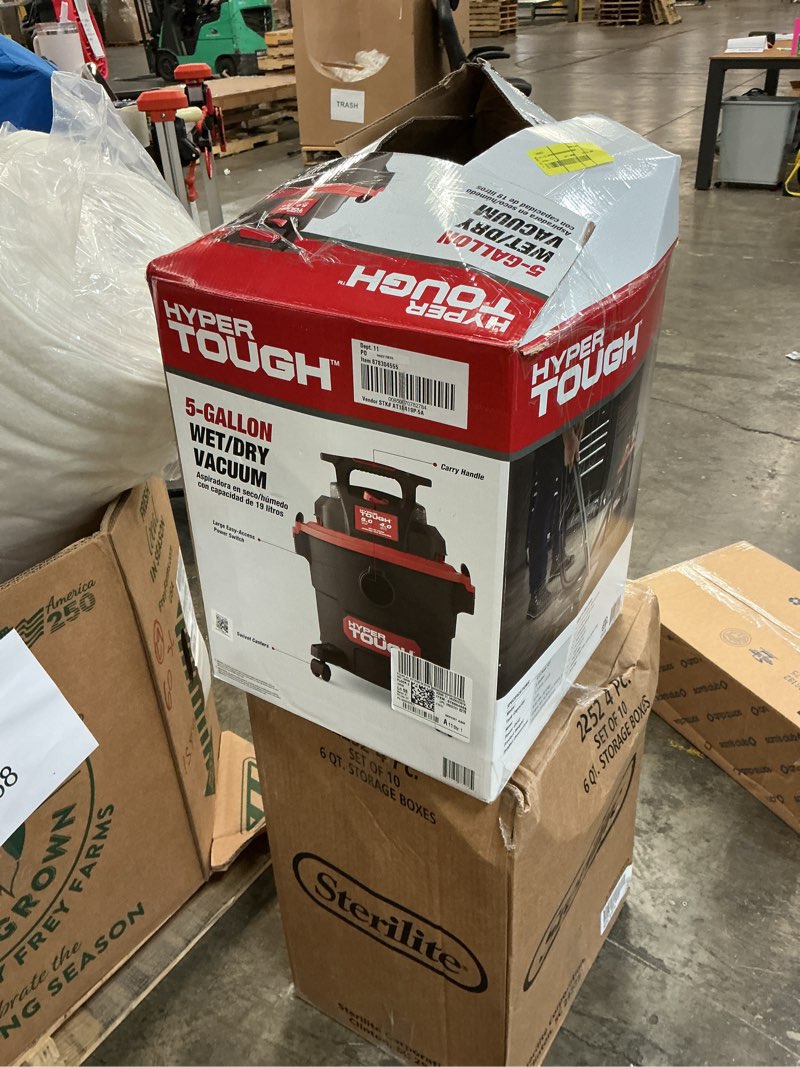 Condition photo showing Good Condition for hyper tough 5 gallon 4 hp wet dry vacuum for home, car, garage & workshop