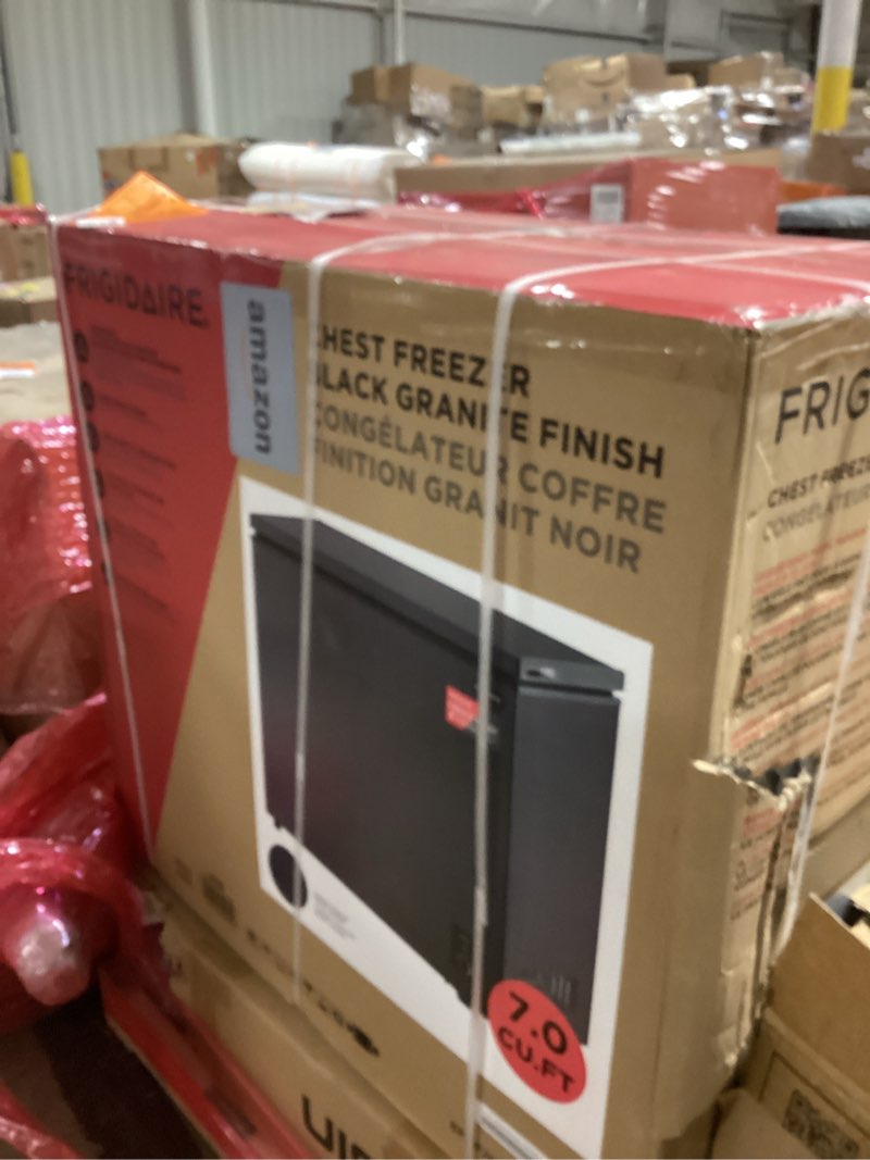 Condition photo showing New/Like New for Frigidaire Chest Deep Freezer, 7 Cu. Ft. Capacity, Granita Rugged Design-Adjustable Thermostat-Removable Vinyl Coated Wire Basket-Easy Defrost Drain