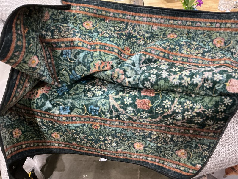 Condition photo showing Good Condition for (unknown size) floral area rugs,washable rug for living room bedroom office dining room,large throw carpet,boho non slip indoor floor