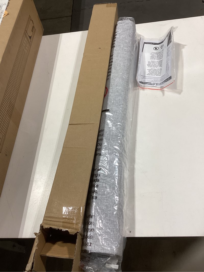 Condition photo showing New/Like New for LazBlinds No Drill Roman Shades for Windows, Cordless Blackout Window Shades with UV Protection, Polyester Fabric for Bedroom & Living Room, 29" W x 64" H, Grey Blackout - Faux Linen - Grey 29"W x 64"H