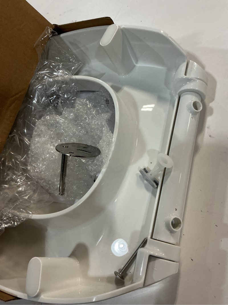 Condition photo showing As Is for KOHLER 25875-0 Hyten 3" Height, Elevated Soft Close Elongated Toilet Seat, Contoured Seat with Grip-Tight Bumpers, Quick-Attach Hardware, No Slam Toilet Seat, White White Elongated
