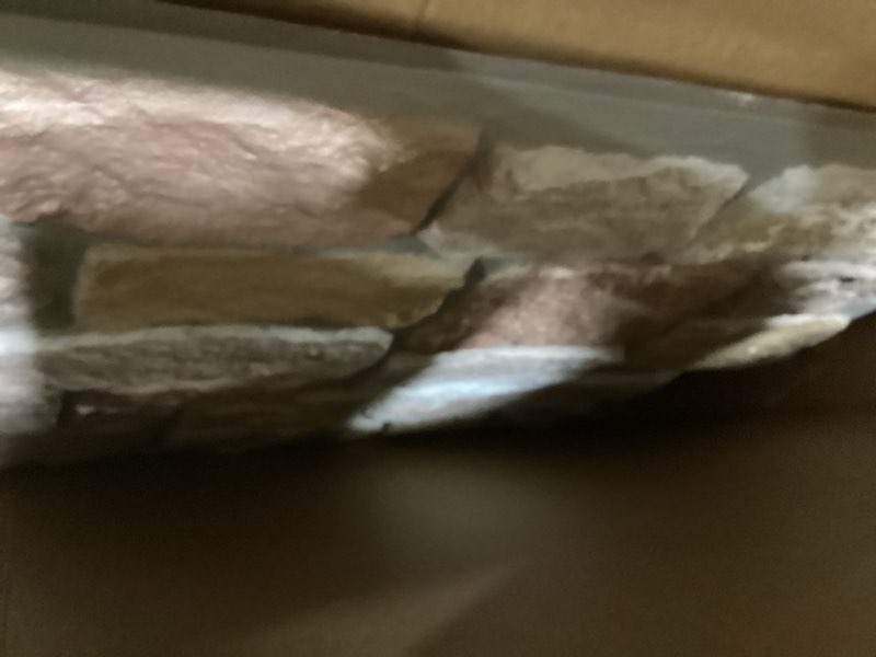 Condition photo showing As Is for EverStone Cobblestone Faux Stone Panel, 48"W x 23 3/4"H x 1 1/8"D, Charleston Color