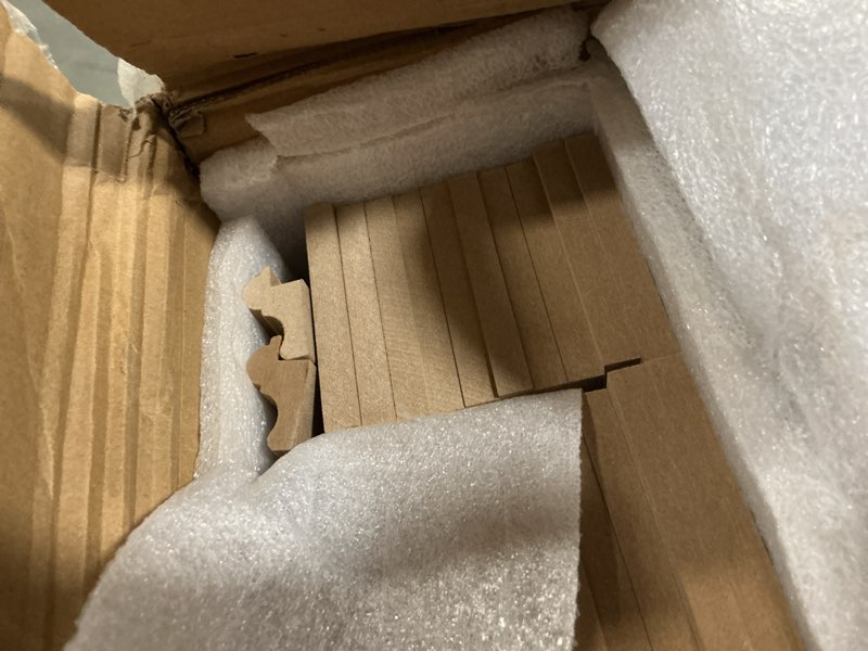 Condition photo showing Good Condition for Art3d Premade Board and Batten Paintable Wainscoting Kit, MDF Accent Wall Panel for Kitchen Bedroom Living Room Home Decor Covers 189 x 54 in. Molding Trim Slat with Edge Strip 189 x 54 Inch Log Color