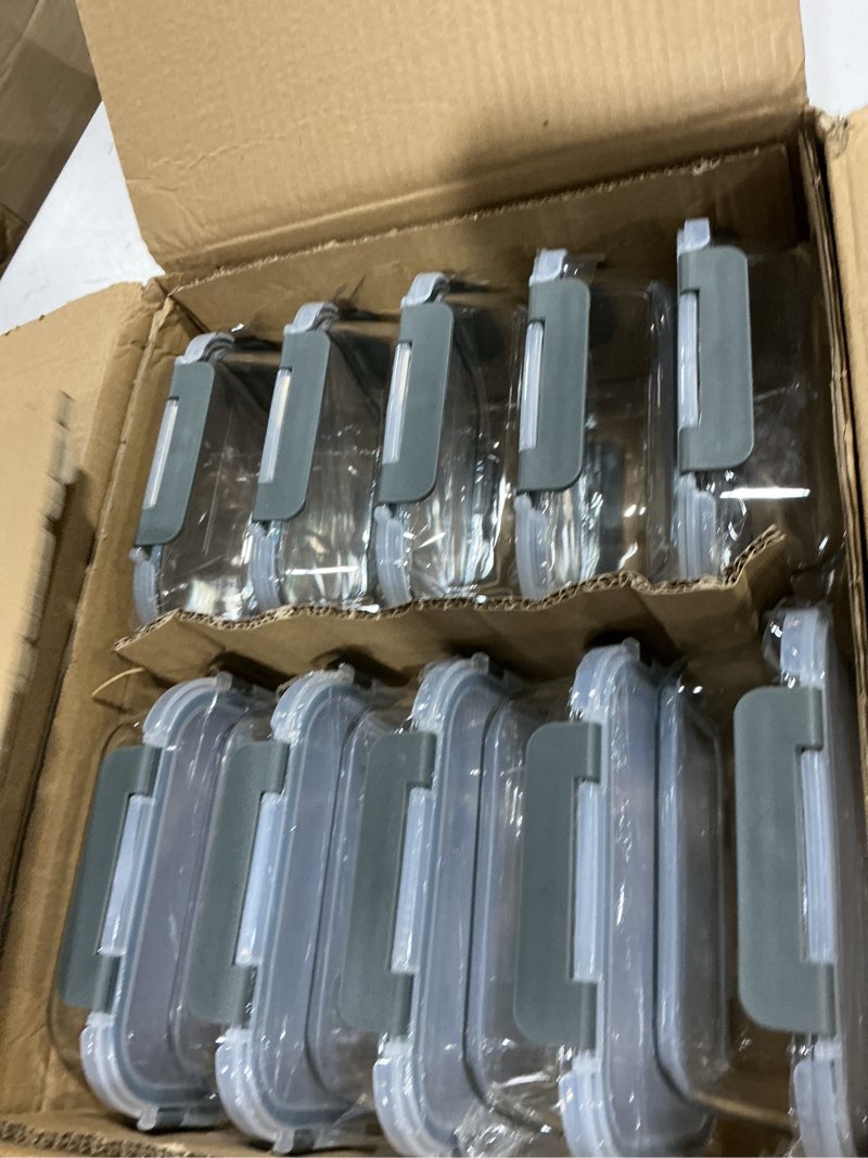 Condition photo showing Good Condition for m mcirco 10-pack,22 oz glass meal prep containers,glass food storage containers with lids,lunch containers,microwave, oven, freezer and dishwasher (gray)