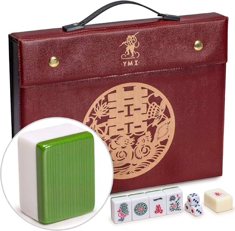 Yellow Mountain Imports Chinese Mahjong Set – Rouge Heritage – 146 Medium Tiles, Professional Set for Chinese-Style Play
