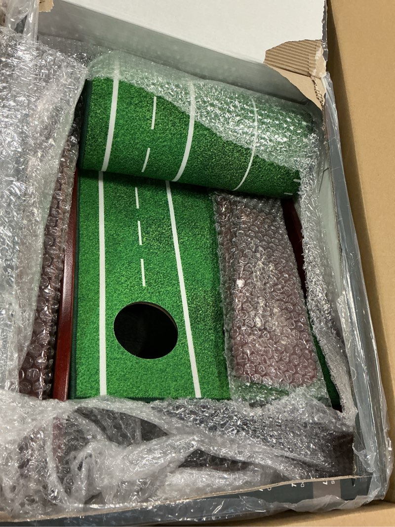 Condition photo showing Good Condition for Perfect Practice Golf Putting Mat - Portable Putting Green, Indoor & Outdoor Practice, with Ball Ret