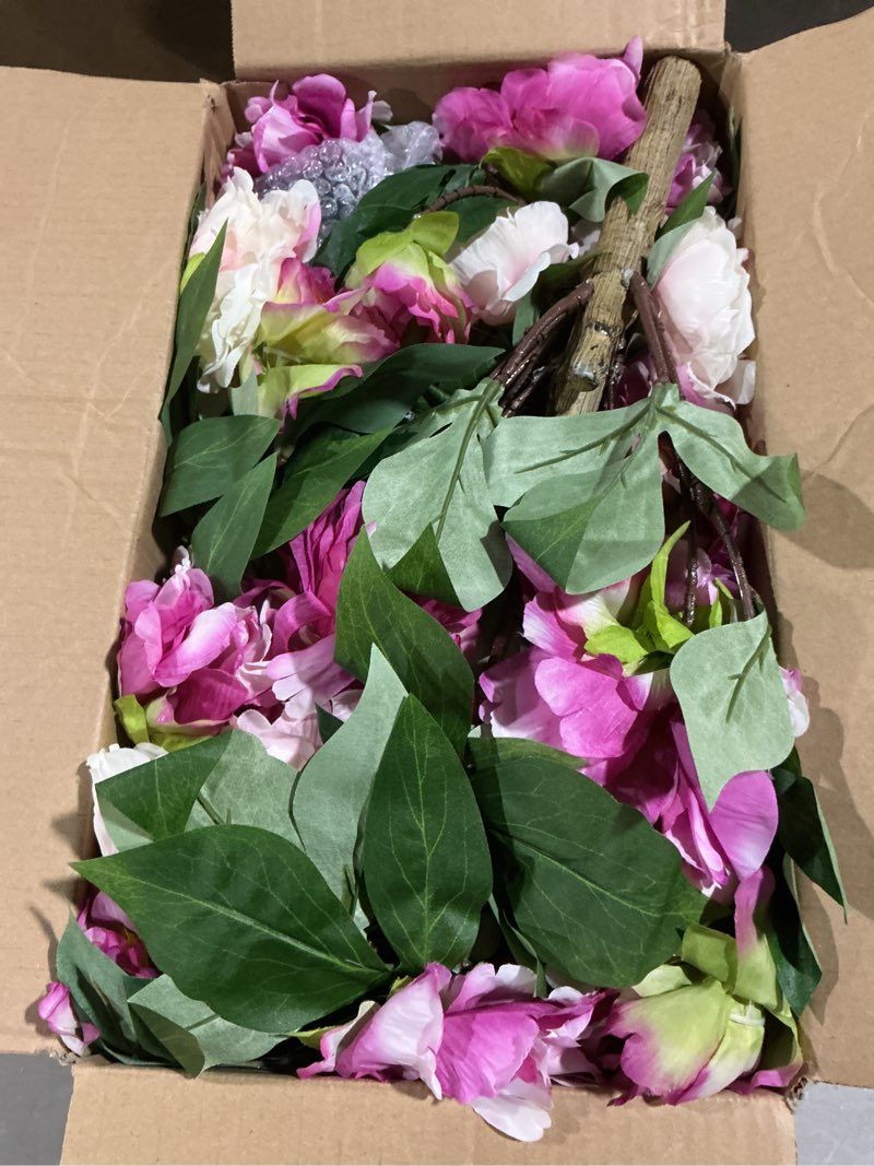 Condition photo showing Good Condition for 2 pack 48'' artificial peony tree, 4ft faux plant in pot with peonies flowers, realistic artificial flowers tree for indoor outdoor office home porch wedding decor (pink,rose red) pink, rose red 2