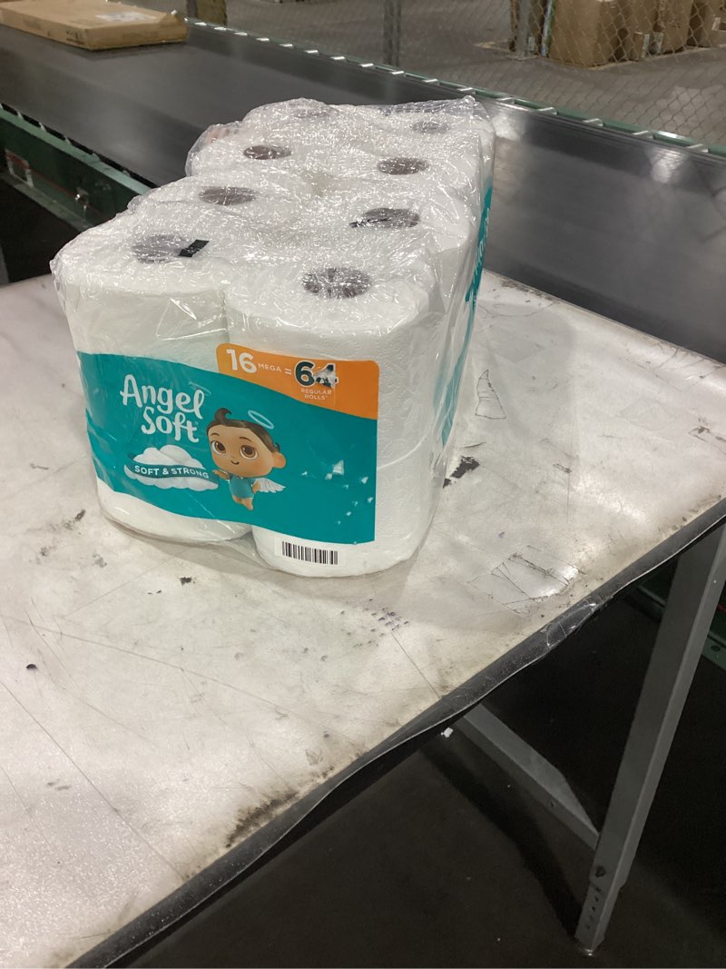 Condition photo showing New/Like New for Angel Soft Toilet Paper, 16 Mega Rolls = 64 Regular Rolls, Soft and Strong Toilet Tissue 20 sheet (Pack of 16)