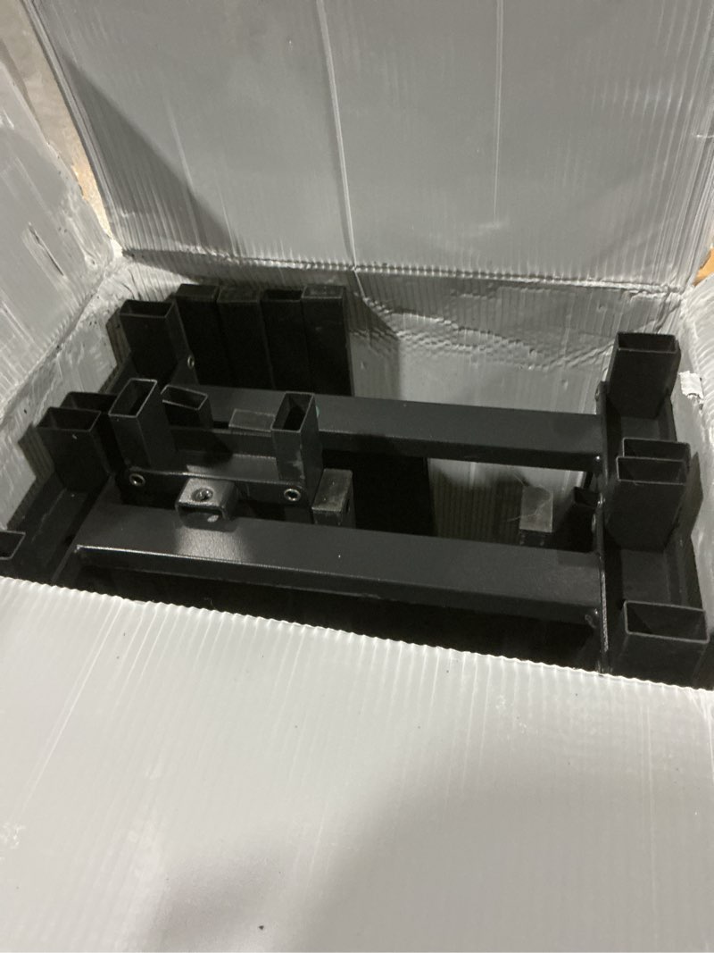 Condition photo showing As Is for full size box spring, 10 inch high profile full box spring only, black 3000 lbs heavy duty metal frame mattress foundation with fabric cover, easy assembly-noise free