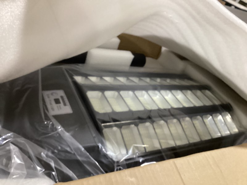 Condition photo showing New/Like New for 9500w solar street light outdoor, commercial grade solar lights outdoor, ip67 waterproof parking lot lights dusk to dawn led security flood light motion sensor with remote control, 2 pack 9500w*2pack