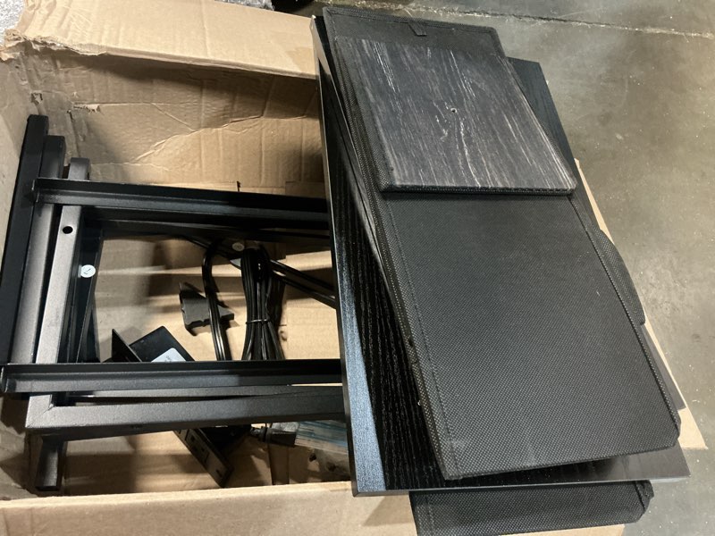 Condition photo showing As Is for tutotak narrow led night stand with charging station, slim end table with plugins, tall side table with 3 fabric drawer, small bedside table with storage, for living room, black tb01bk086l (7.8"d x 15.8"w x 25.5"h) plug & led black