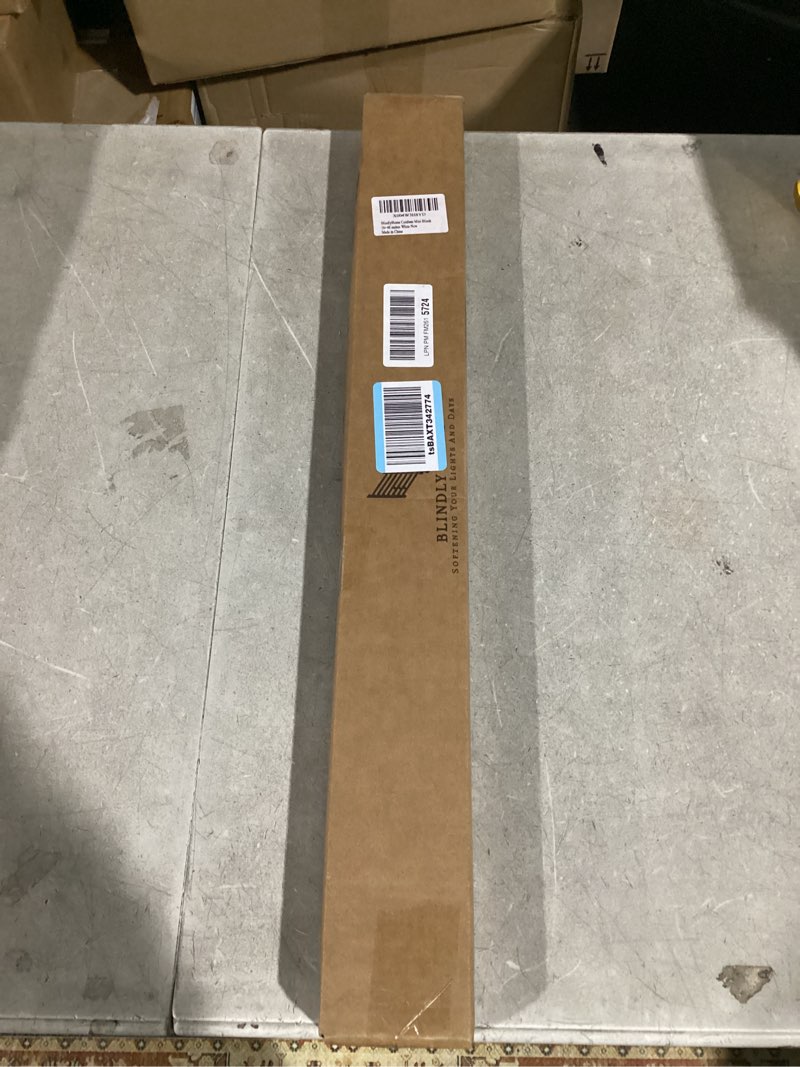 Condition photo showing Good Condition for BLINDLY Home Cordless Light Filtering 1" Vinyl Mini Blinds for Windows,Horizontal Window Blinds for Home,Cordless Shades for Indoor&Outdoor Windows,26" W x 48" L,White 26"W x 48"H