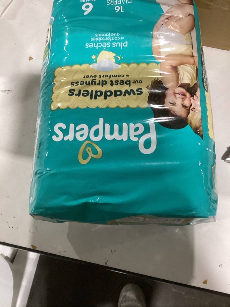 Condition photo showing New/Like New for Pampers Swaddlers Diapers, Size 6 (23-44 lbs), 16 Count, Absorbent, Keeps Baby Dry and Comfortable, Skin Safe Disposable Baby Diaper (Packaging May Vary) Size 6 16