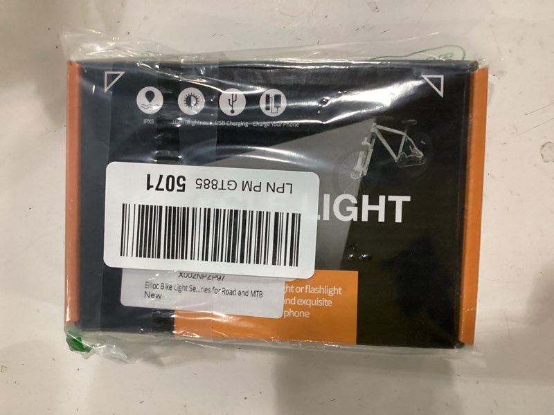 Condition photo showing New/Like New for 6400mah bike lights for night riding, usb c rechargeable bicycle headlight and taillight set, super bright 1200 lumen, ipx5 waterproof, aluminum alloy, 5 modes, white, red or black