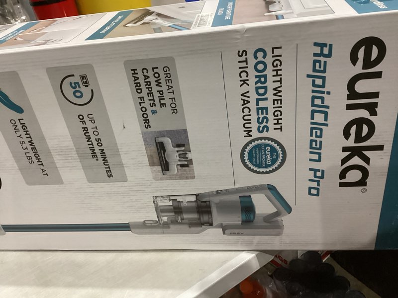 Condition photo showing Good Condition for Eureka RapidClean Pro NEC280TL Cordless Stick Vacuum Cleaner – Lightweight 5.3 lbs, 40-Min Runtime, LED Headlights, 3 Power Modes, Ideal for Pet Hair, Hard Floors & Carpets Blue NEC280TL