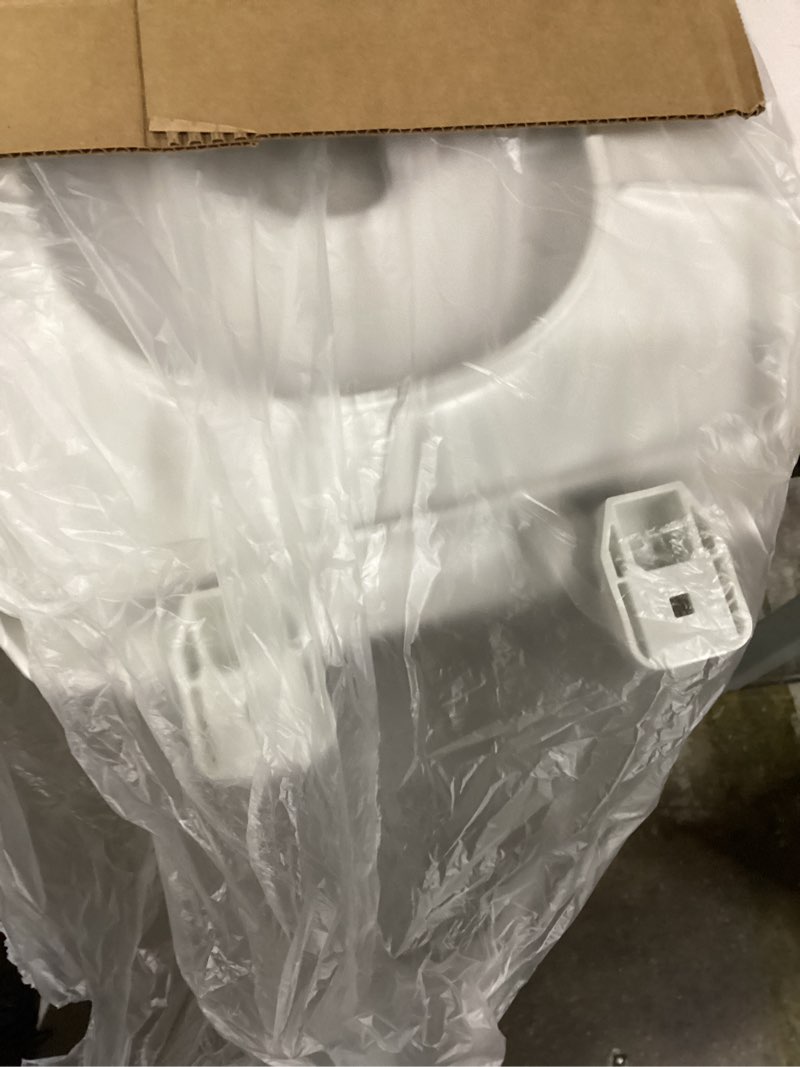 Condition photo showing New/Like New for Mayfair Little2Big? Elongated Plastic Toilet Seat in White with STA-TITE? Seat Fastening System? and Whisper•Close? Hinge