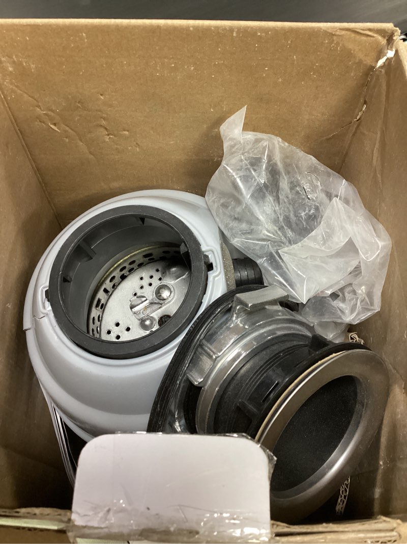 Condition photo showing As Is for waste king garbage disposal for kitchen sink with power cord, food waste disposer, l-8000 1 hp - continuous feed disposal only 20 year warranty