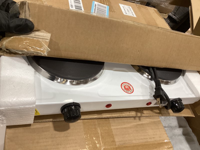 Condition photo showing Good Condition for KOCASO 2000W Double Burner Electric Stove, Portable Dual Countertop Hot Plate with 5-Temperature Control for Kitchen Cooking, Universal Pan Compatibility