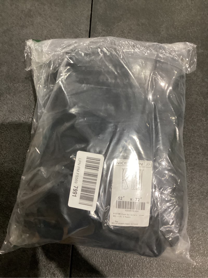 Condition photo showing Good Condition for nicetown black out curtains 72 inch long, rod pocket 100% blackout window treatment thermal drapes sound dampening for bedroom, w52 x l72, 2 panels 52"w x 72"l (pack of 2) black