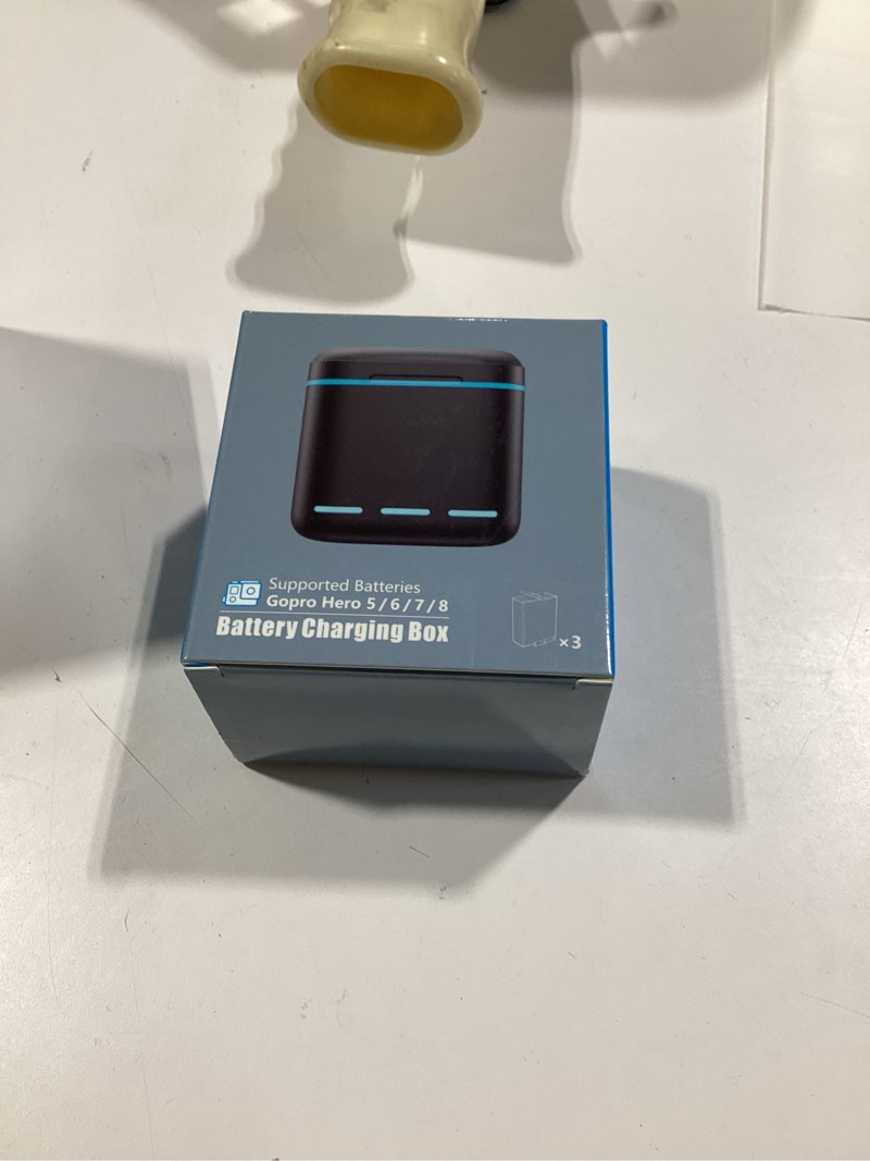 Condition photo showing New/Like New for battery charger for hero 8/7/6 battery 2-pack 1500mah and usb storage 3-channel fast charger fully compatible with gopro hero 8, hero 7, hero 6 black official with micro sd card slot with 2-pack battery