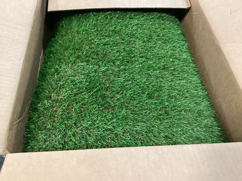 Condition photo showing Good Condition for globreen extra large artificial grass pee pads for dogs potty training, 4ft x 6ft fake turf outdoor rugs for pets patio balcony, with drainage hole 1" high pile/green 02 4ftx6ft
