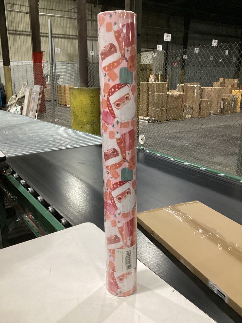 Condition photo showing New/Like New for LeZakaa Christmas Wrapping Paper Jumbo Roll, Santa Reindeer & Modern Plaid Reversible Design for Festive Winter Holiday, Family Gathering, 24 inches x 100 Feet