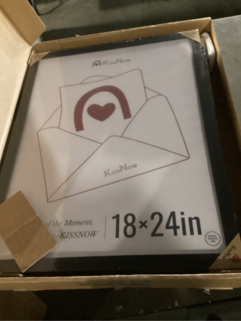 Condition photo showing New/Like New for 18x24 Poster Frame 4 Pack, Black Solid Wood Picture Frame with Polished Plexiglass, Wall Hanging 4-Pack Black 18x24