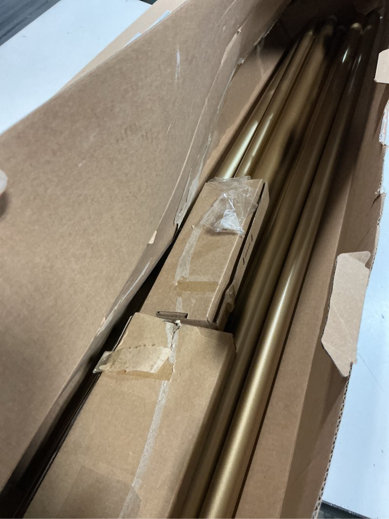 Condition photo showing New/Like New for luxury gold double curtain rod for windows 140 to 195 inch, usfook 1 inch extra long adjustable curtain pole, heavy duty crystal double window rods for sliding glass door 140-195" luxury gold