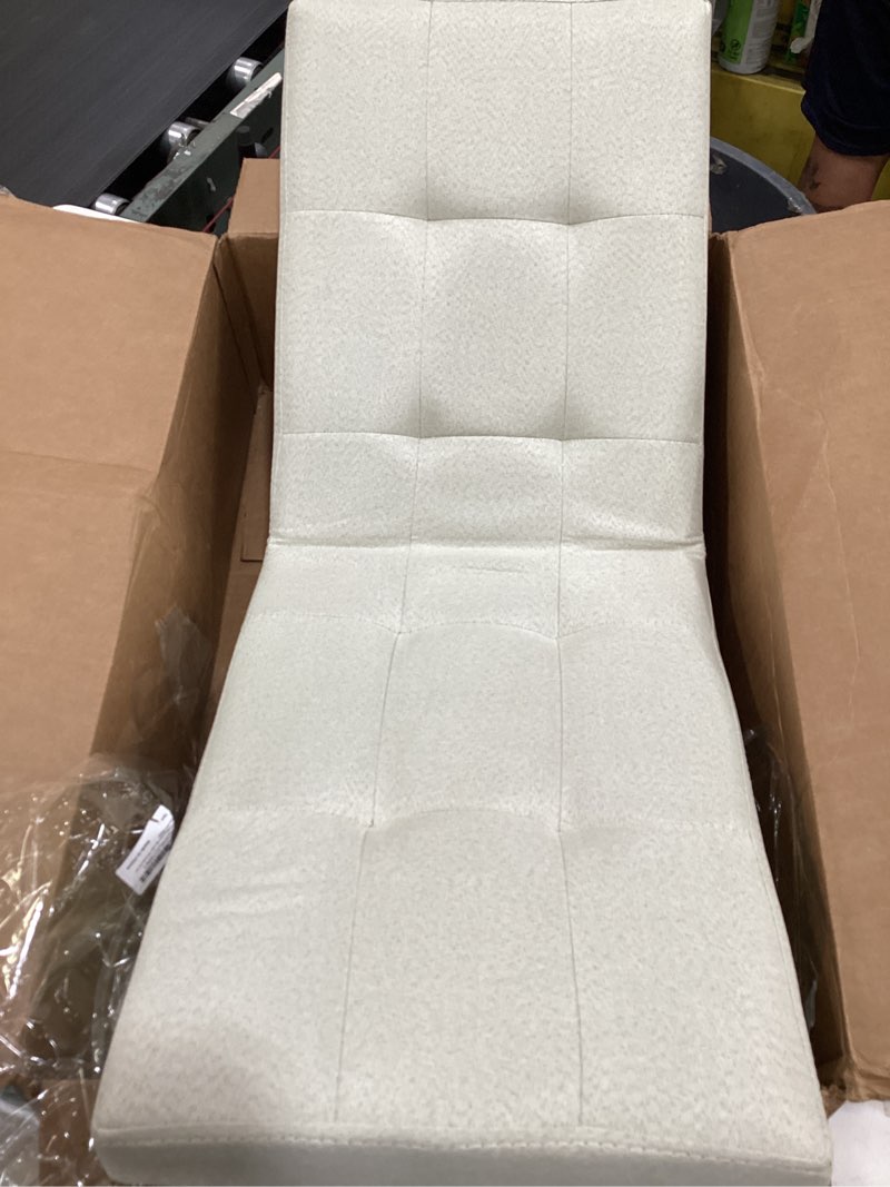 Condition photo showing As Is for vevor foldable storage ottoman bench, end of bed bench with side bags, folding upholstered storage chest supports 660 lbs, linen bed ottoman with large space for living room, bedroom, entryway, beige foldable - rectangle beige