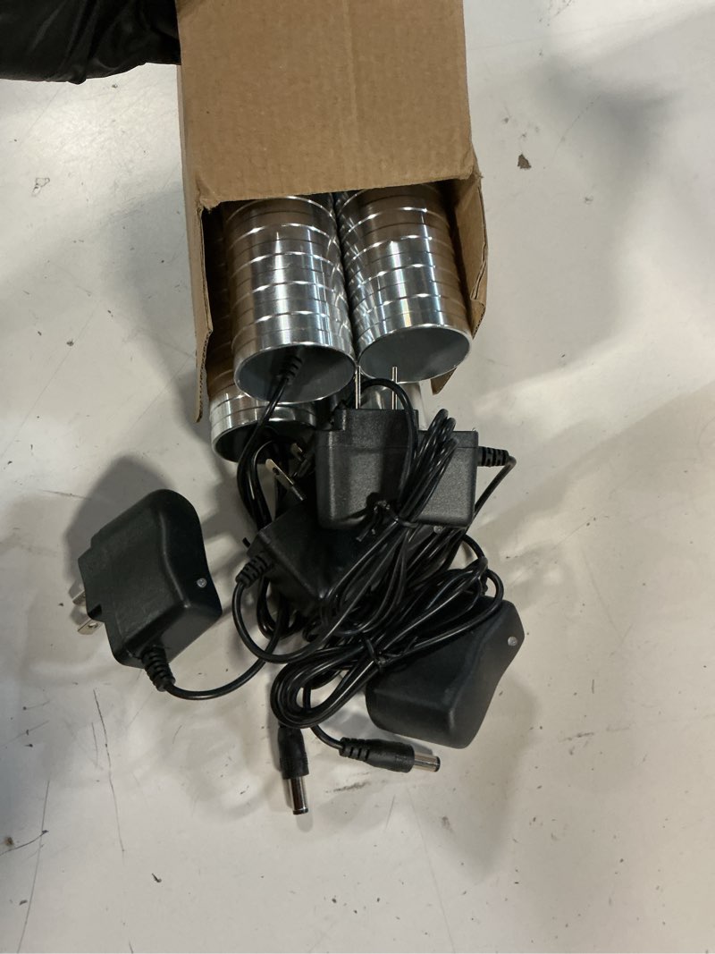 Condition photo showing Good Condition for 4 pieces bottle service lights, rechargeable bottle sparklers, reusable bottle girl lights, champagne bottle service sparklers for bar nightclub concert birthday wedding party 4-sliver-white