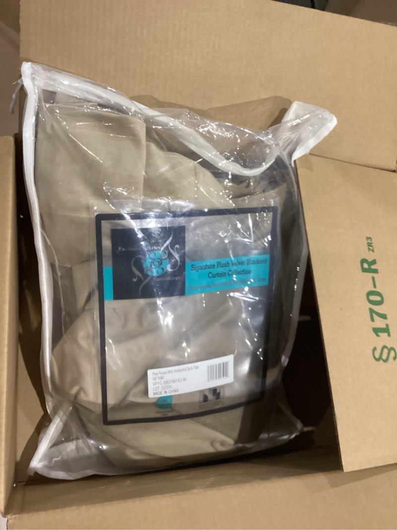 Condition photo showing As Is for HPD Half Price Drapes Signature Plush Velvet Blackout Curtains for Bedroom (1 Panel), 50W X 96L Hotel Black Out Curtains for Living Room, Thermal Insulated Blackout Curtains for Window, Pashmina Taupe Pashmina Taupe 50"W x 96"L (Pack of 1)