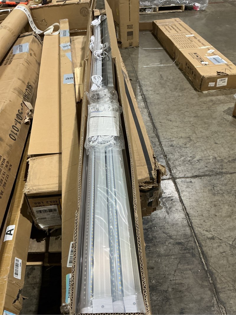Condition photo showing New/Like New for shopled 8ft shop light 100w 15000lm 6500k | 12-pack linkable v-shape led shop light | plug & play t8 tube lights for garage, warehouse, basement | ultra bright energy-saving etl (5000k, 12 pack) 5000k 12 pack