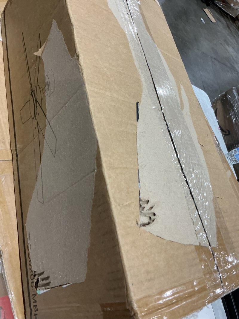 Condition photo showing Good Condition for similar ))))modern ceiling fans with lights - 42 inch black outdoor ceiling fan with light and remote, reversible dc motor, 6-speed quiet 3cct led dimmable for bedroom, indoor and outdoor, patios, etl listed black 42 inch-downrod
