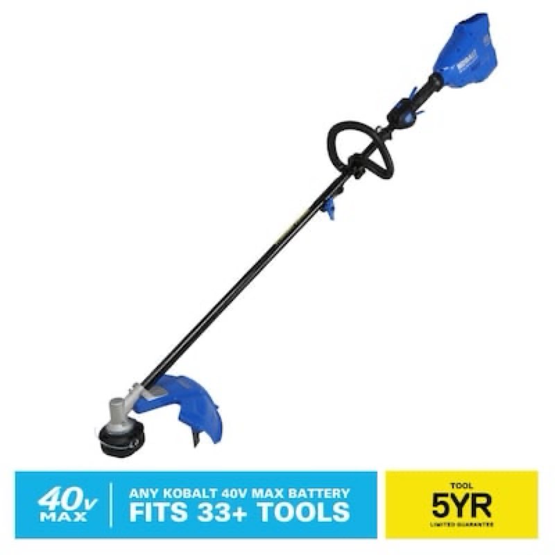 kobalt 24-volt max 16-in straight attachment capable cordless string trimmer (tool only)