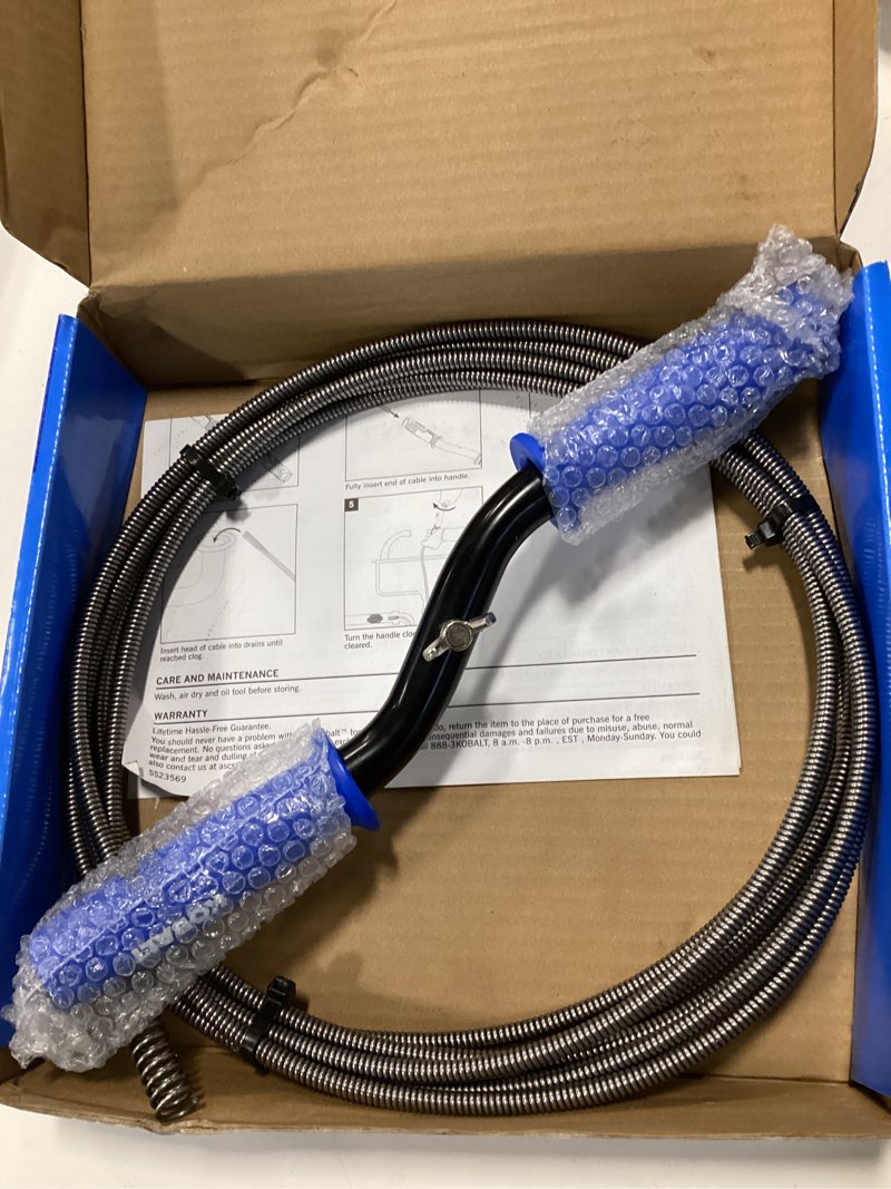 Condition photo showing As Is for Kobalt 1/4-in x 15-ft High Carbon Wire Drain Auger