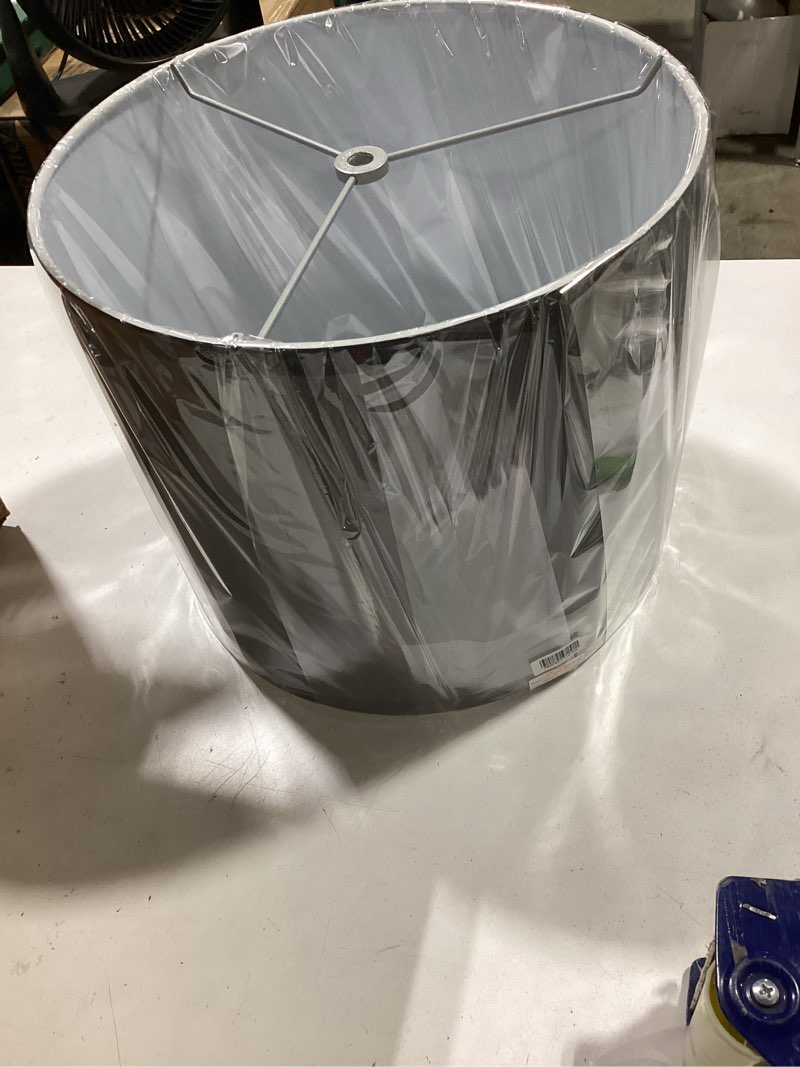 Condition photo showing Good Condition for urbanest faux silk drum lampshade, 12-inch by 12-inch by 10-inch, gray, spider fitter