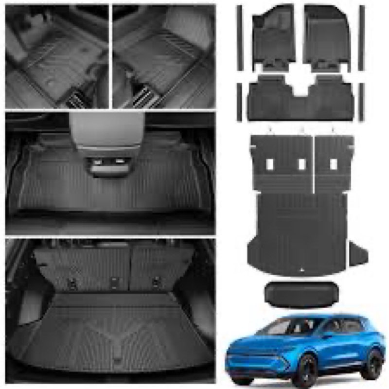 LUMWAY Floor Mats for 2024 2025 2026 Chevy Equinox EV(Non Fuel) Trunk Mat with Backrest Mat and Stor