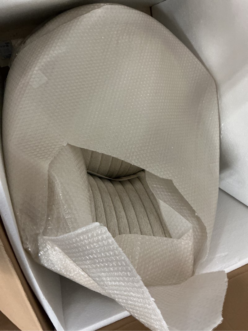 Condition photo showing Good Condition for manhattan comfort modern leela swivel chenille accent chair in cream